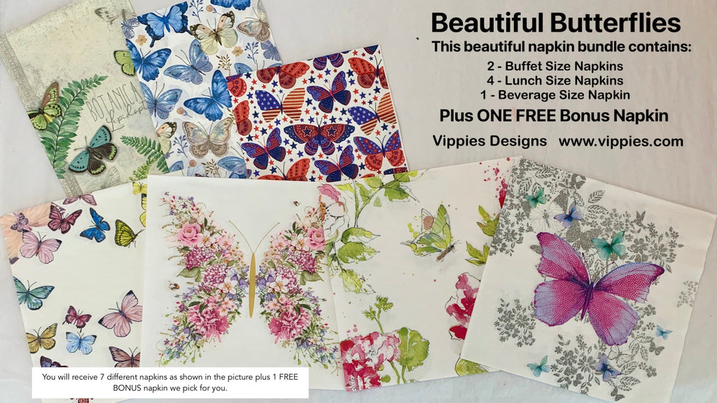SNB-020-BLG "Beautiful Butterflies" Special Napkin Bundle