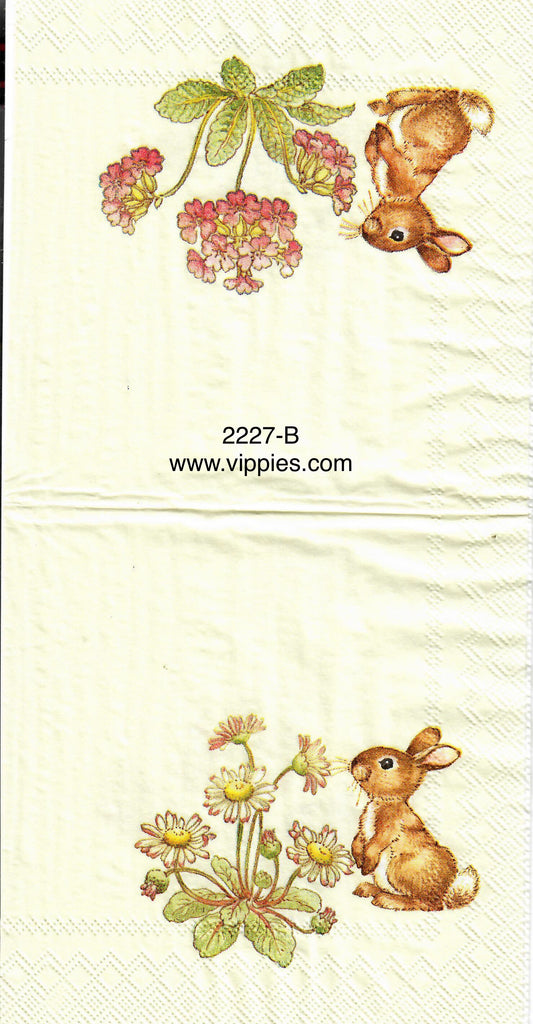 ANIM-2227-B Bunny Daisies Napkin for Decoupage