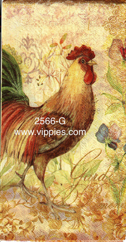 ANIM-2566-G Autumn Rooster Guest Napkin for Decoupage