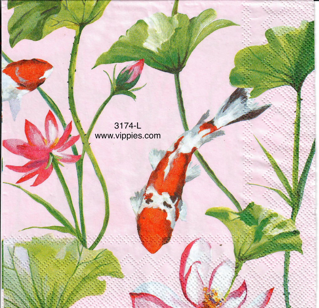 ANIM-3174-L Koi Fish Napkin for Decoupage