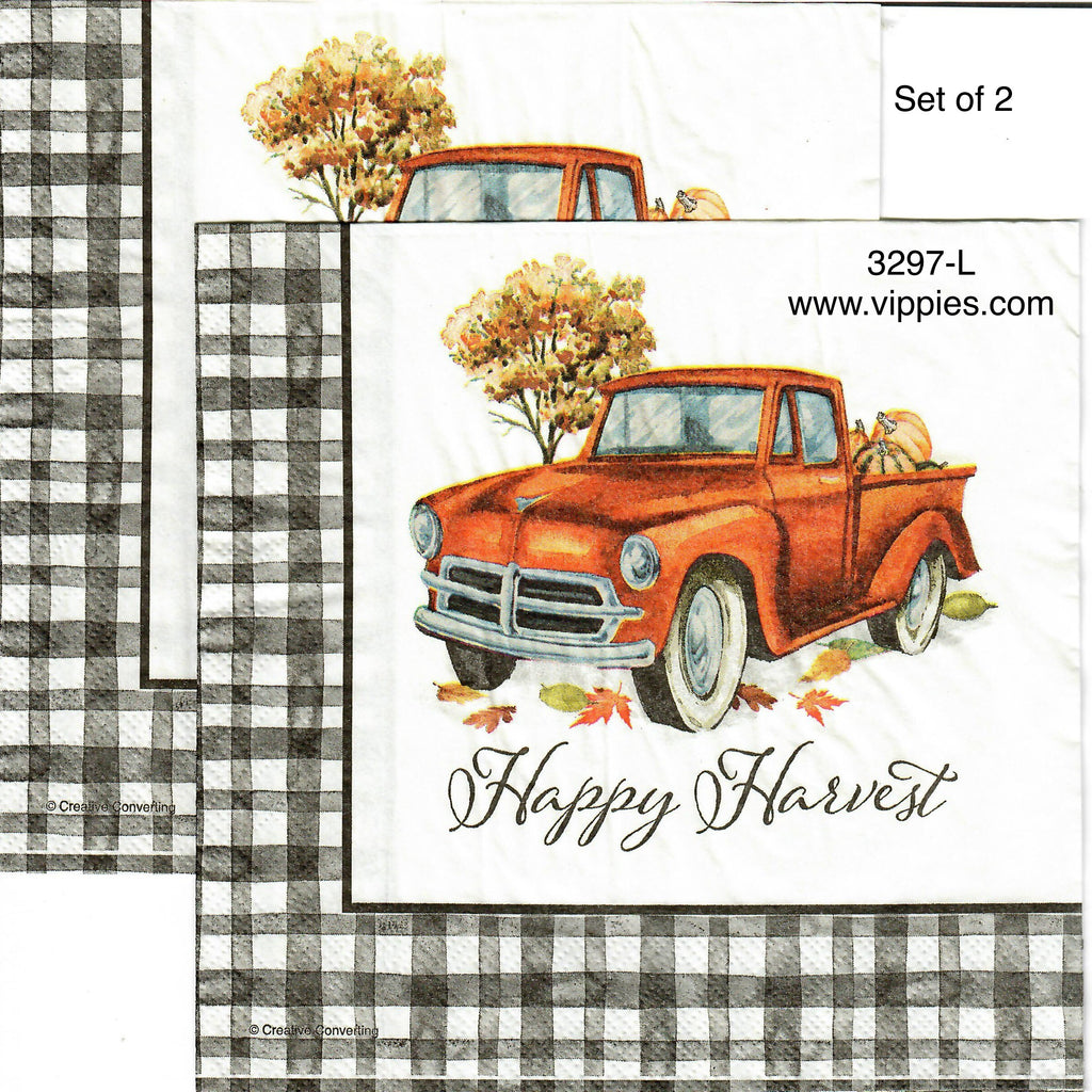 AT-3297-L-S Set of 2 Harvest Pickup Napkin for Decoupage