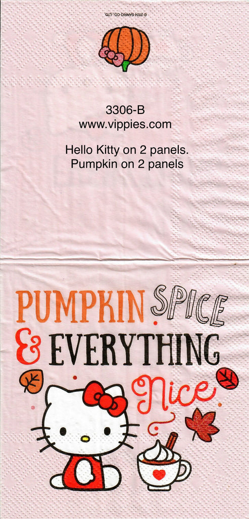 AT-3306-B Hello Kitty Pumpkin Spice Napkin for Decoupage