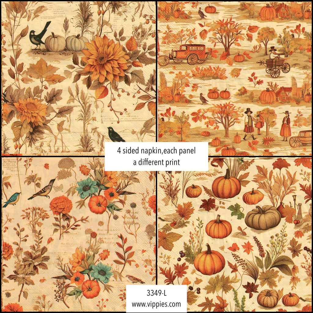 FL-3349-L Autumn Four Scenes Napkin for Decoupage