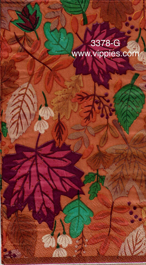 AT-3378-G.1 Dark Leaves Autumn Guest Napkin for Decoupage