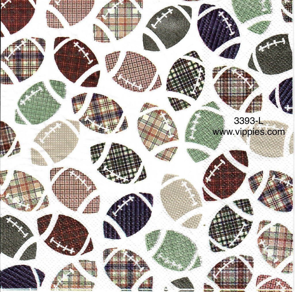 AT-3393-L Allover Footballs Napkin for Decoupage