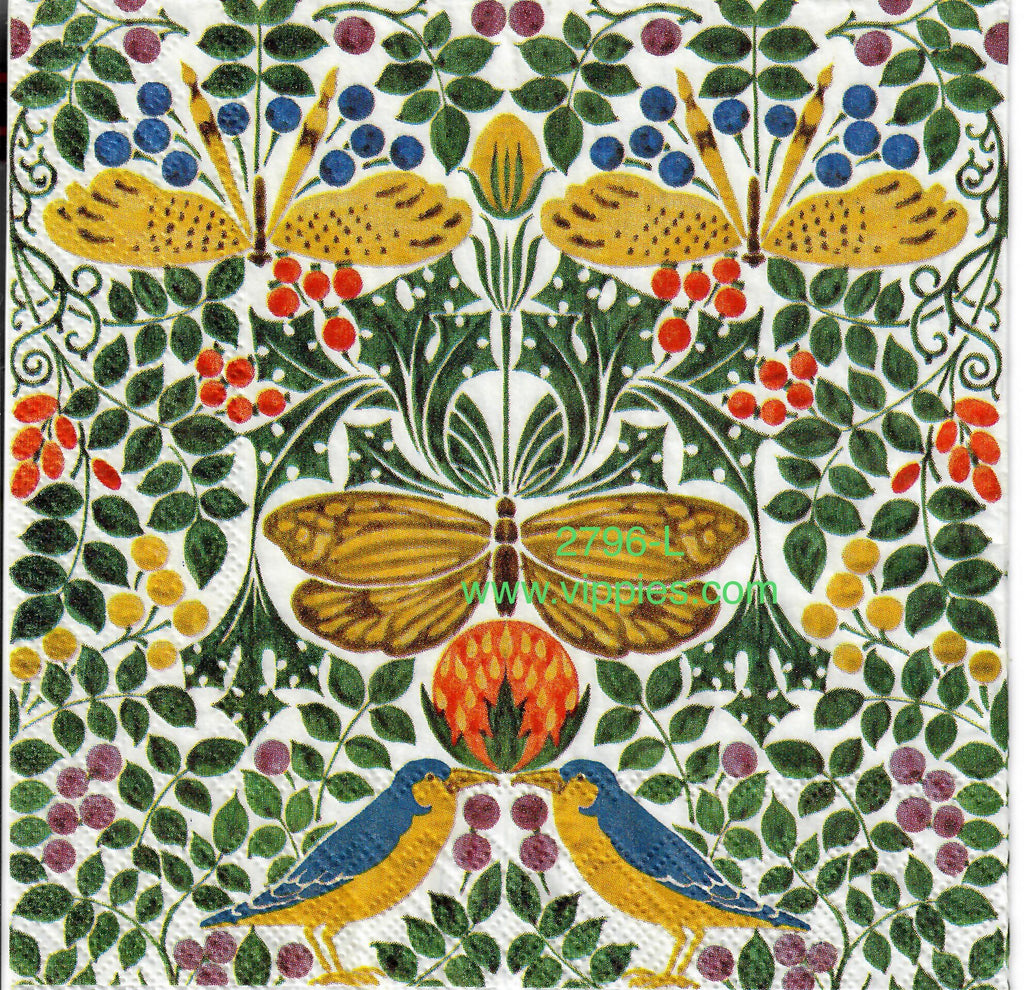 BB-2796-L Butterflies Birds Napkin for Decoupage