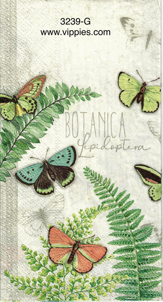 BB-3239-G Butterfly Ferns Botanica Guest Napkin for Decoupage
