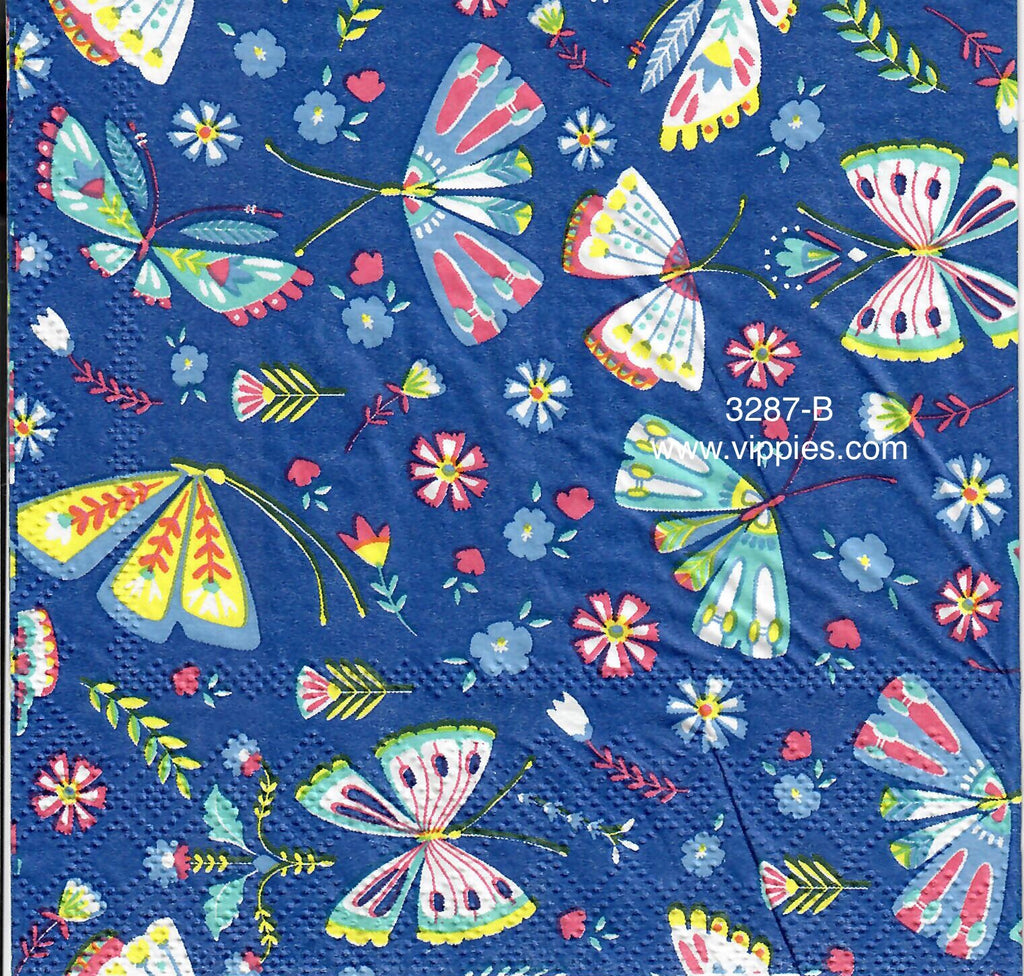 BB-3287-B Butterflies on Purple Napkin for Decoupage