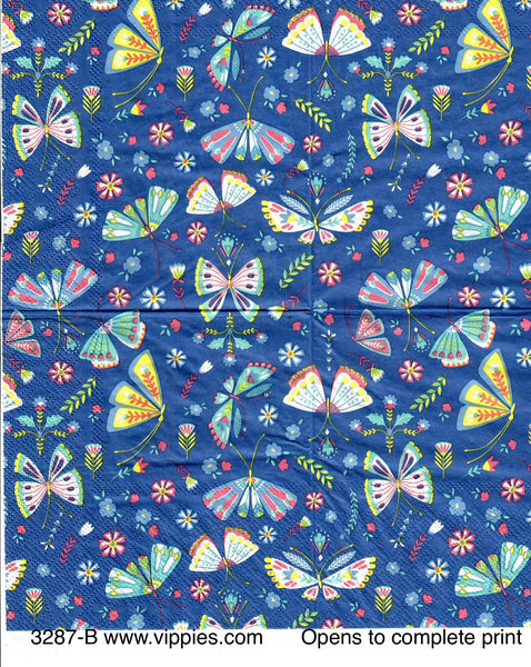 BB-3287-B Butterflies on Purple Napkin for Decoupage