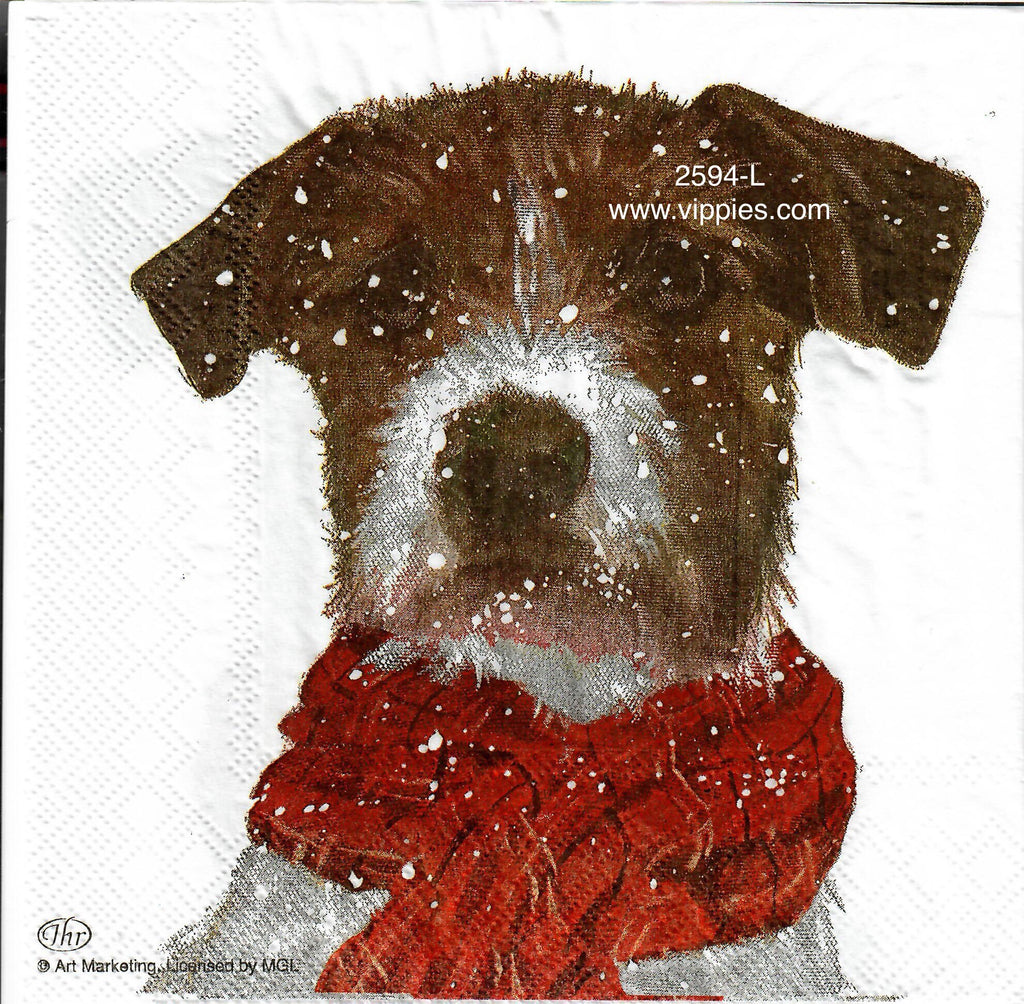 C-2594-L Terrier Scarf Napkin for Decoupage