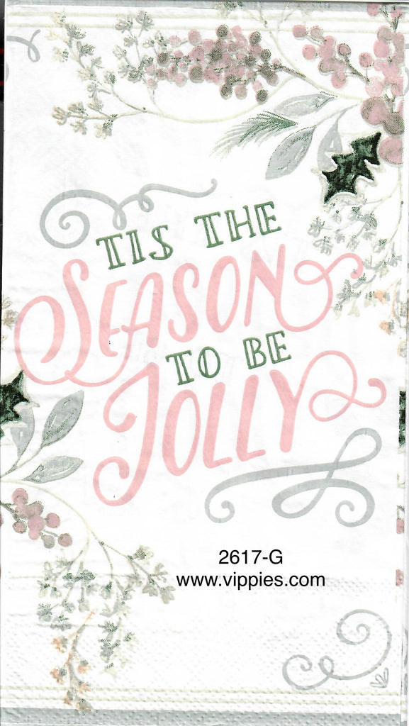 C-2617-G Tis the Season Pastel Guest Napkin for Decoupage
