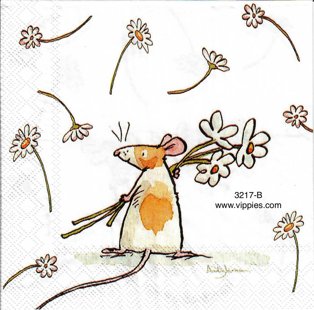 CTN-3217-B Mouse Daisies Napkin for Decoupage
