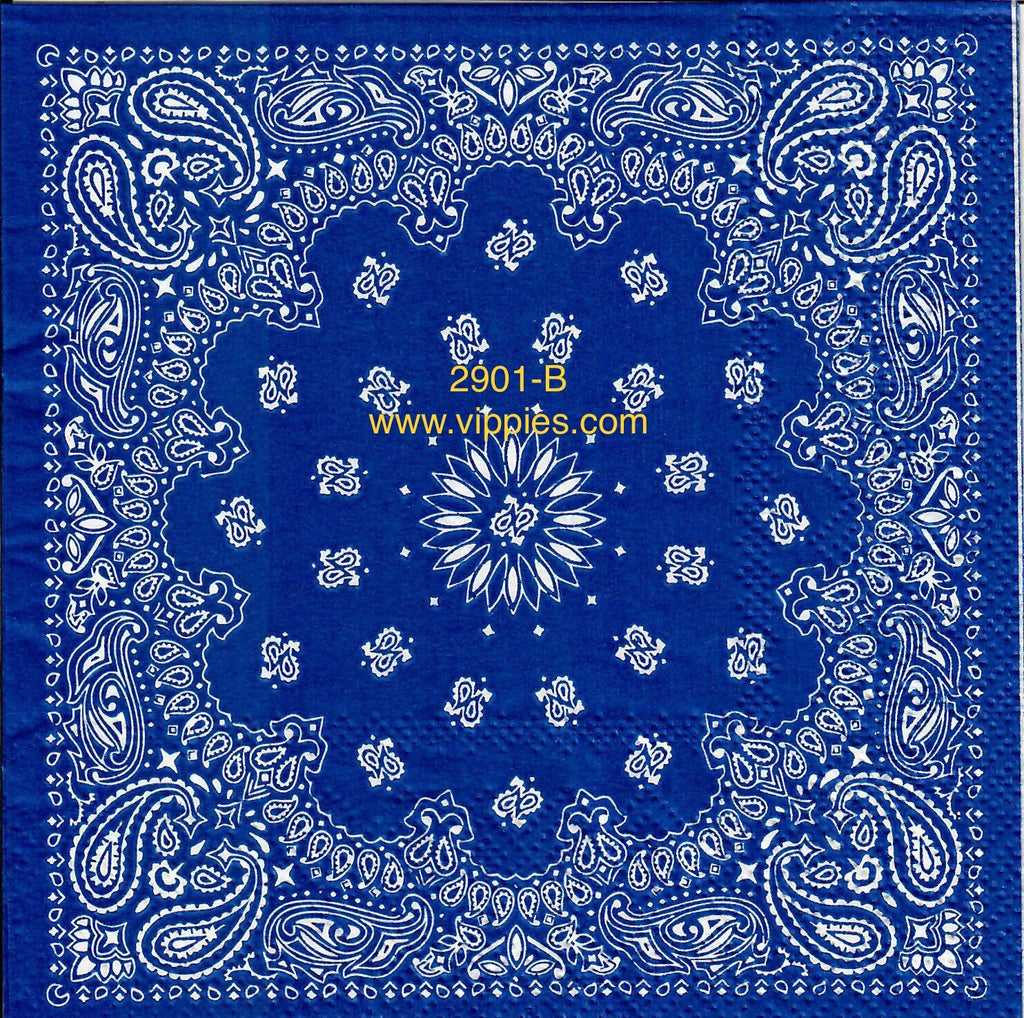 CW-2901-B Blue Bandana Napkin for Decoupage