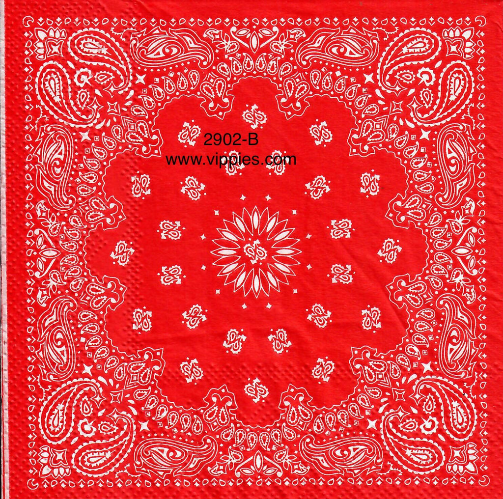 CW-2902-B Red Lace Bandana Napkin for Decoupage