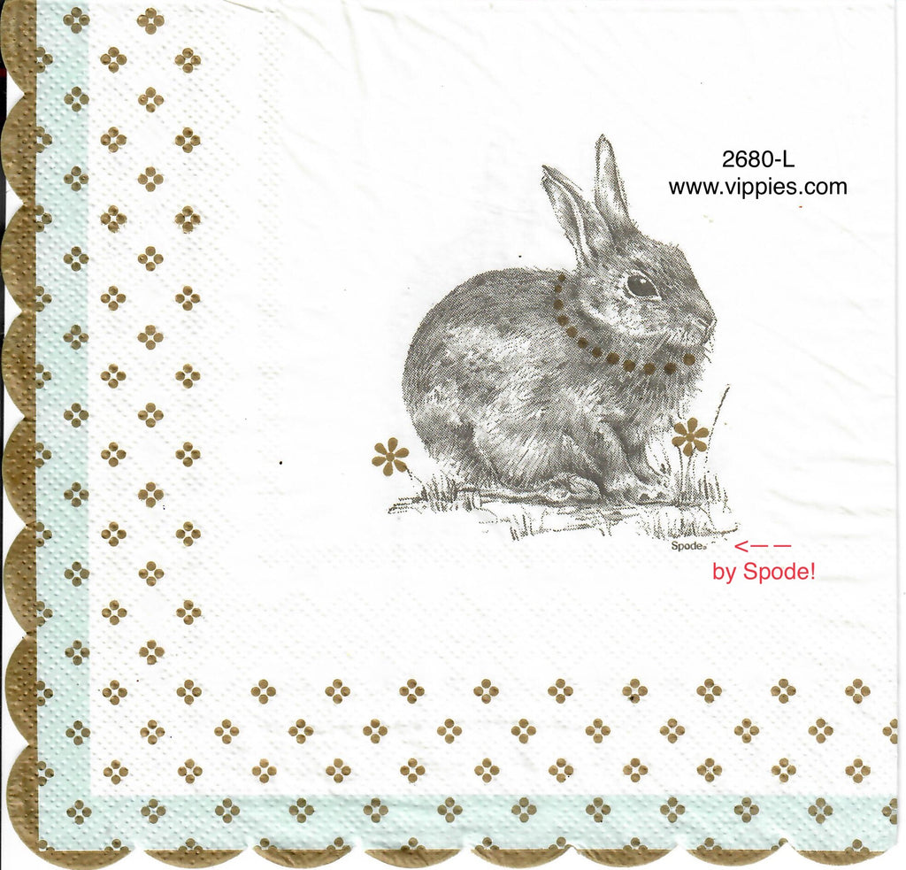 EAST-2680-L Bunny Scallop Napkin for Decoupage