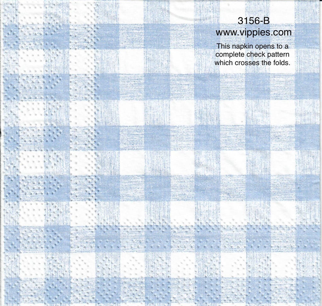 EAST-3156-B Blue and White Checks Napkin for Decoupage