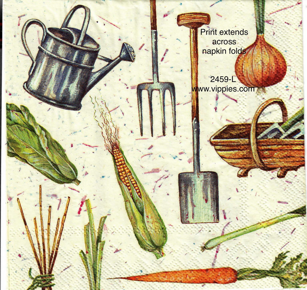 FD-2459-L Garden Tools Vegetables Napkin for Decoupage