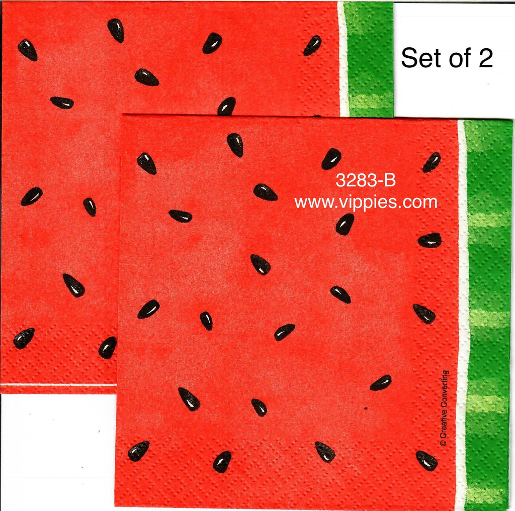 FD-3283-B-S Set of 2 Watermelon Square Napkin for Decoupage