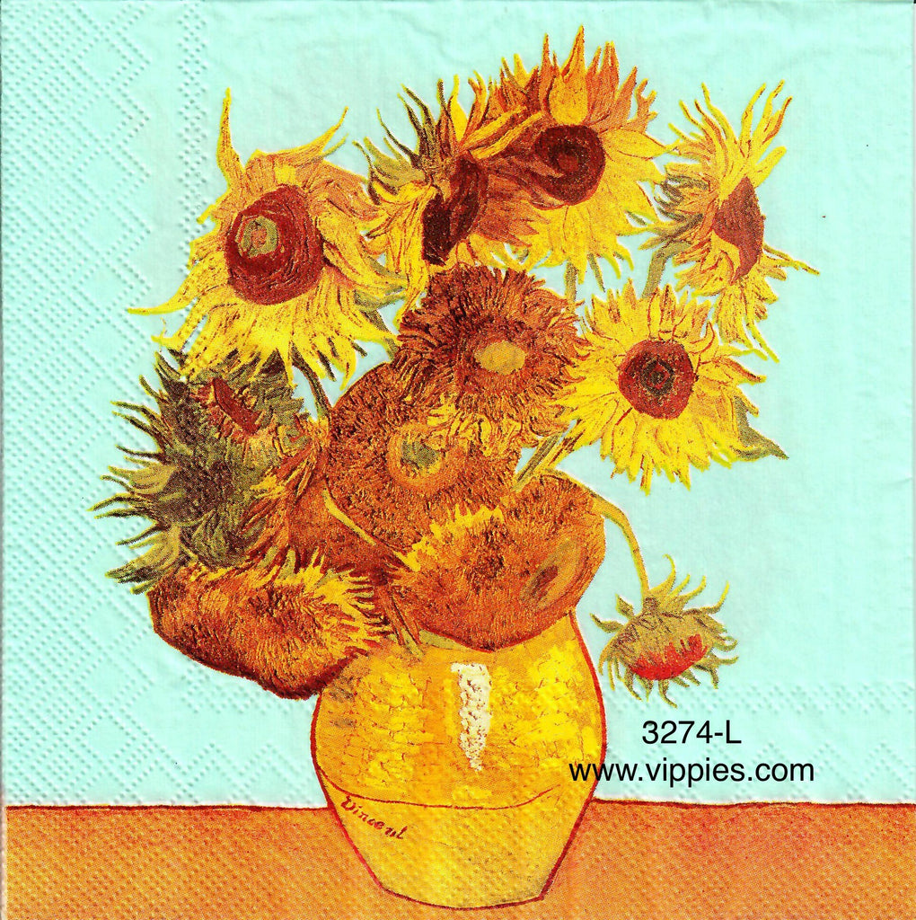 FL-3274-L Van Gogh Sunflowers Napkin for Decoupage