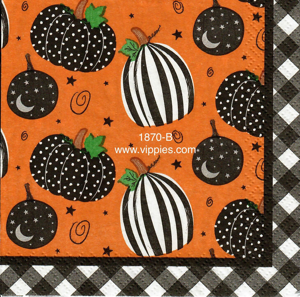 HWN-1870-B Pumpkin Lattice Border Napkins for Decoupage