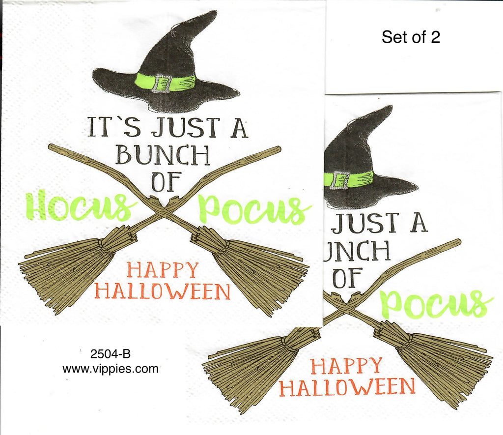 HWN-2504-B-S Set of 2 Bunch of Hocus Pocus Napkin for Decoupage