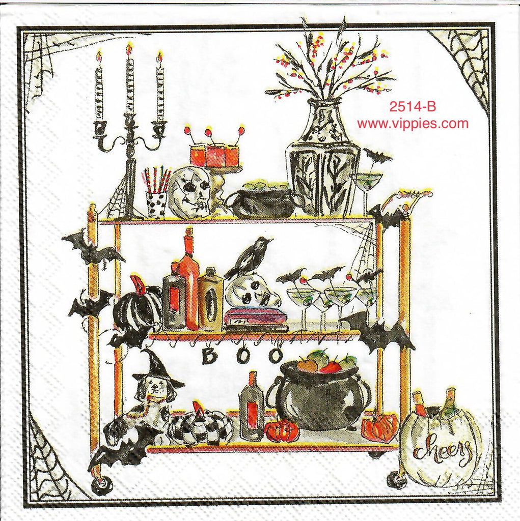 HWN-2514-B Witch's Pantry Napkin for Decoupage