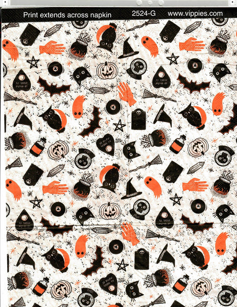 HWN-2524-G Halloween Allover Print Guest Napkin for Decoupage