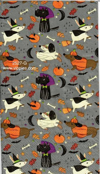 HWN-2527-G Small Dogs Costumes Pumpkins Guest Napkin for Decoupage
