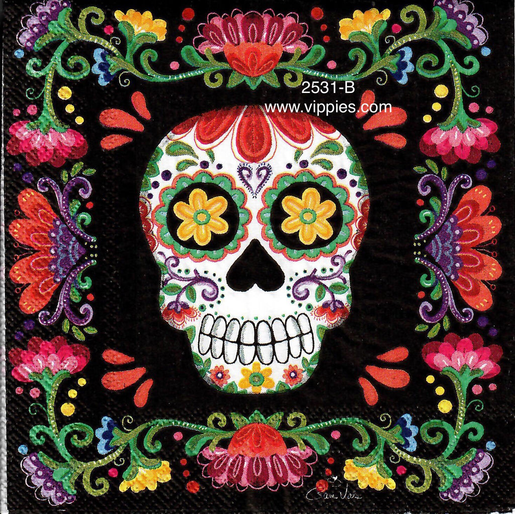HWN-2531-B Large Single Sugar Skull Napkin for Decoupage