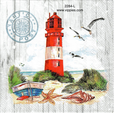 NS-2284-L Lighthouse Seal Napkins for Decoupage