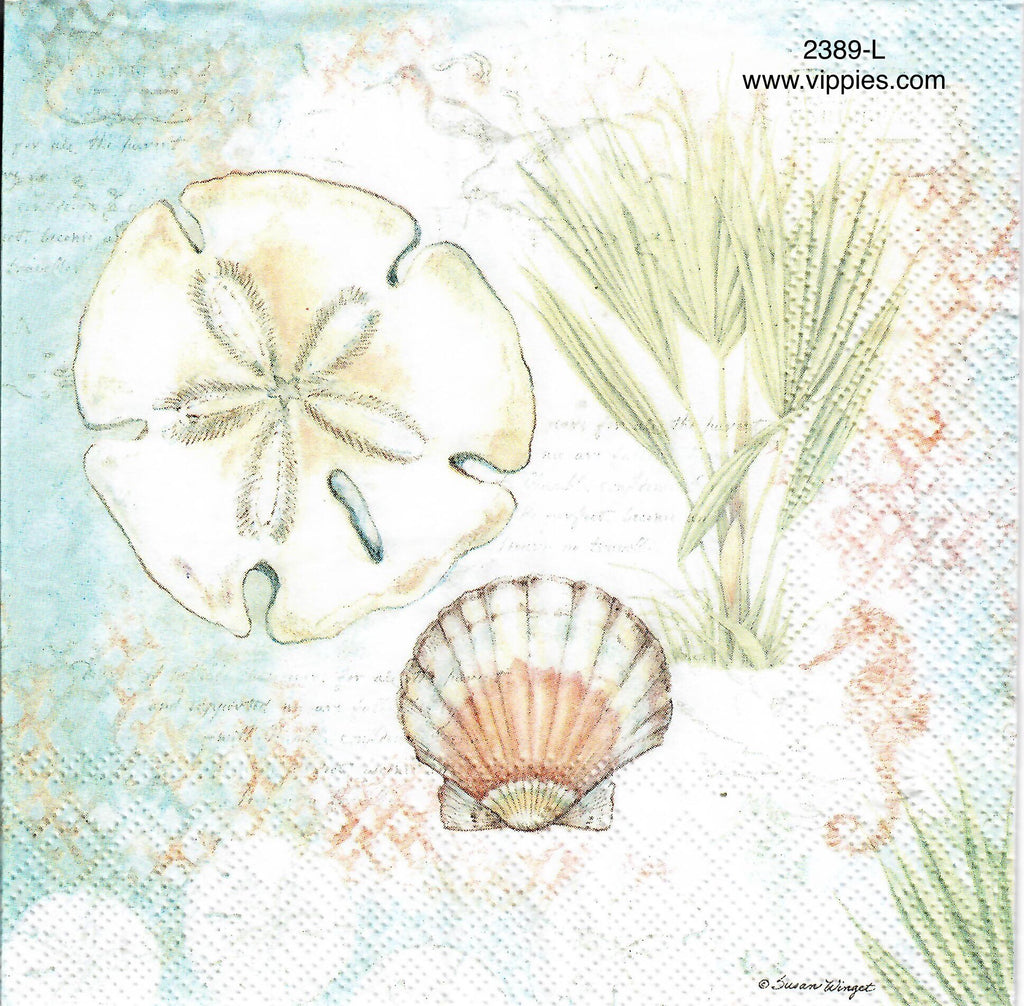 NS-2389-L Sand Dollar Shell Napkin for Decoupage