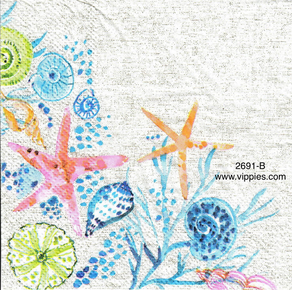 NS-2691-B Pink Starfish Napkin for Decoupage