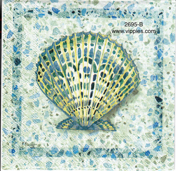 NS2695B Beautiful Scallop Mosaic Napkin for Decoupage Vippies Designs
