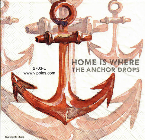 NS-2703-L Home is Where Anchor Napkin for Decoupage