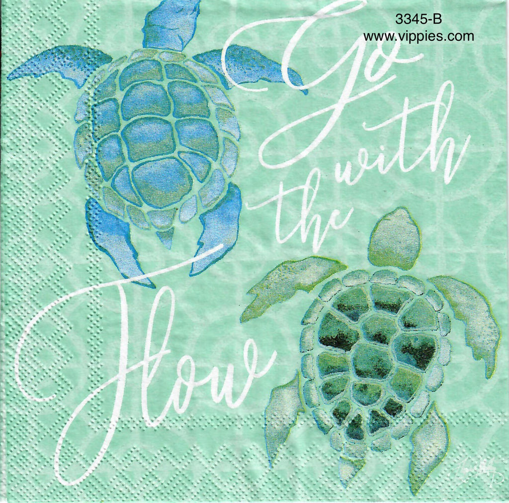 NS-3345-B Go With the Flow Turtles Napkin for Decoupage