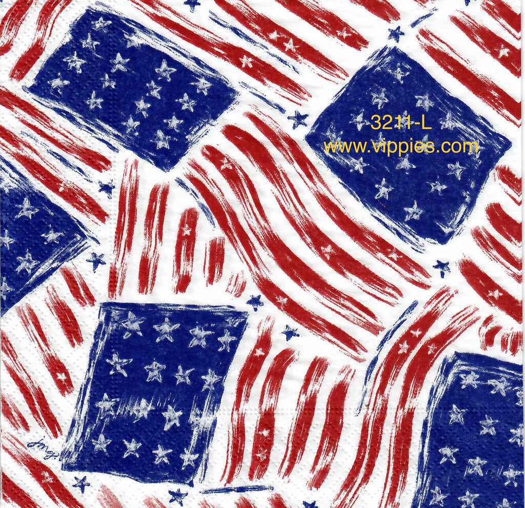 PAT-3211-L Swishy Flags Napkin for Decoupage