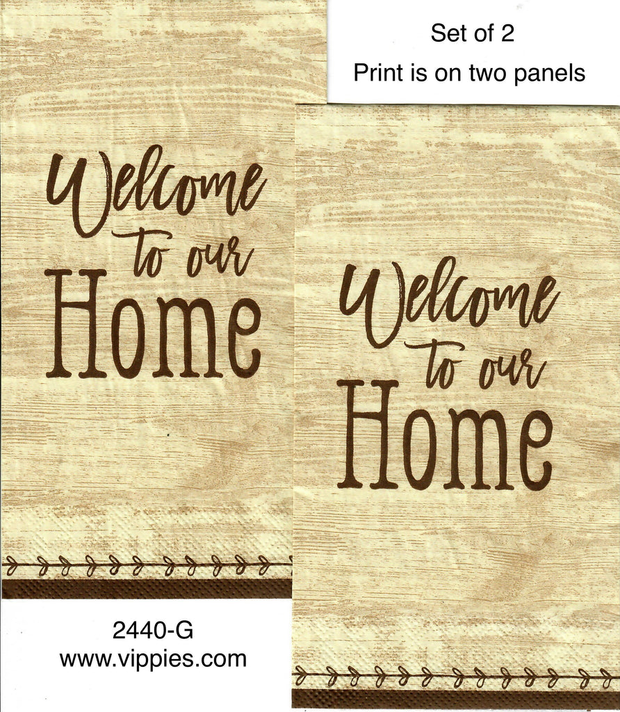 SNT-2440-G-S Set of 2 Welcome to Our Home Guest Napkins for Decoupage