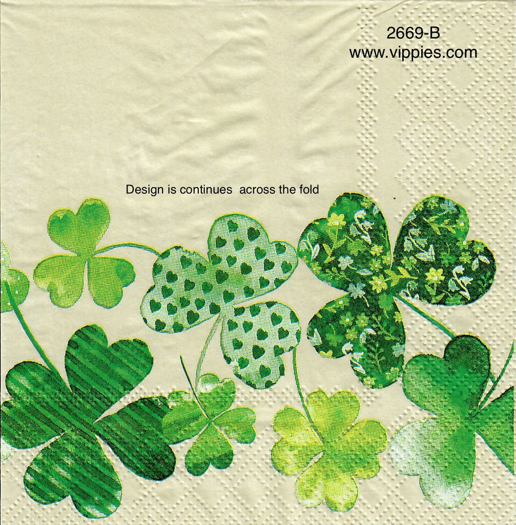 SPD-2669-B Shamrock Printed Shamrocks Napkin for Decoupage