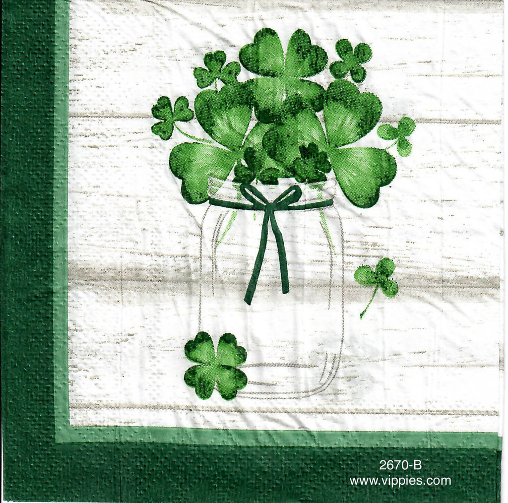 SPD-2670-B Shamrock Jar Napkin for Decoupage