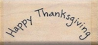 Curved Happy Thanksgiving Rubber Stamp 2324C
