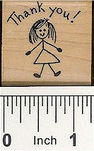 Girl Thank You Rubber Stamp 2125D