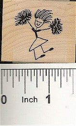 Cheerer Girl Rubber Stamp 2133D