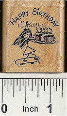 Birthday Skater Rubber Stamp 2155D