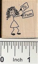 Girl To From Rubber Stamp 2158D