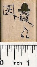 Pirate Rubber Stamp 2168C