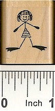 Girl Swimmer Rubber Stamp 2171C