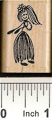 Hula Girl Rubber Stamp 2209C