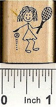 Tennis Gal Rubber Stamp 2233C