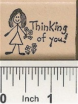 Girl Thinking Of Rubber Stamp 2246D