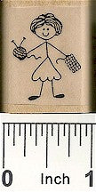 Knitter Rubber Stamp 2350D